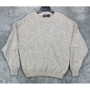 VTG Roundtree & Yorke Men's Knit Sweater XXL Heather Grey 100% Cotton Crewneck